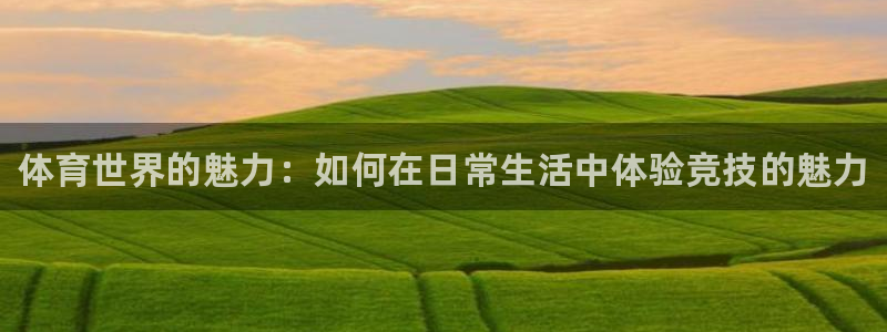 yy易游官网下载招商：体育世界的魅力：如何在日常生活中体验竞
